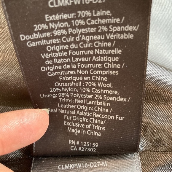 Mackage Wool Grey Coat Fur Collar - Picture 7 of 11